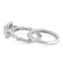 Sterling Silver 2-Piece CZ Engagement Ring Set