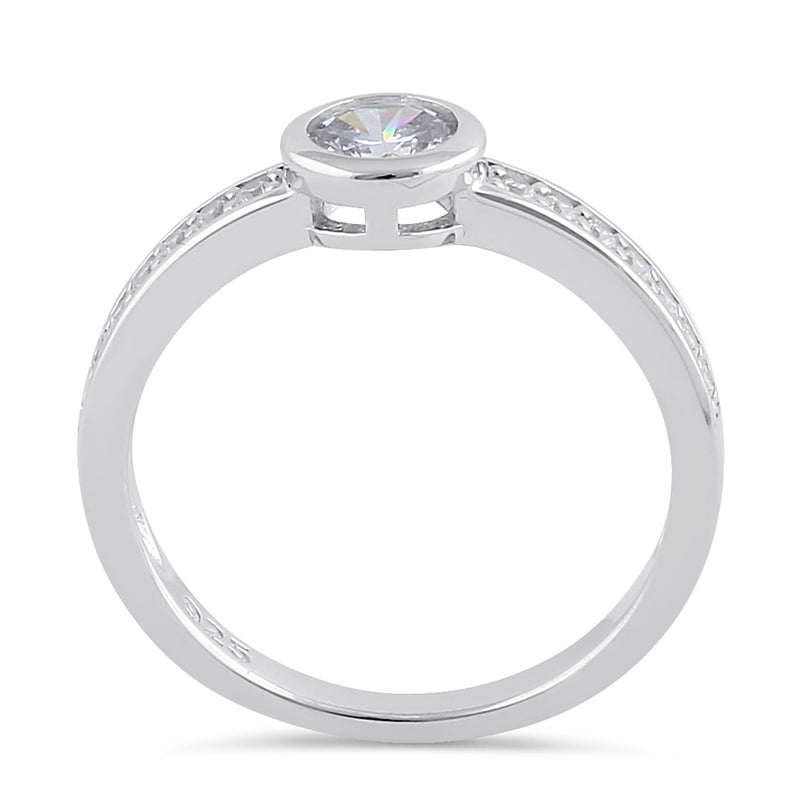 Sterling Silver Clear CZ Round Engagement Ring