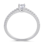 Sterling Silver Clear CZ Dainty Engagement Ring