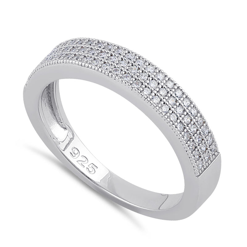 Sterling Silver Half Eternity Clear CZ Band Ring