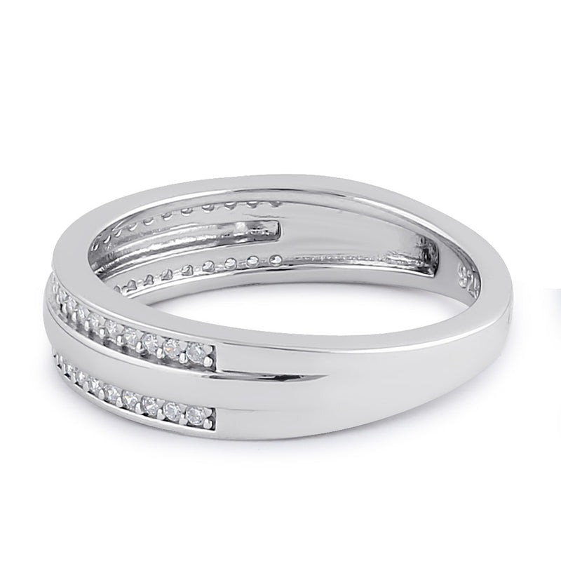 Sterling Silver Half Eternity Clear CZ Ring