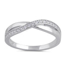 Sterling Silver Clear CZ Infinity Twist Ring