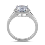 Sterling Silver 8mm Clear Cushion CZ Engagement Ring