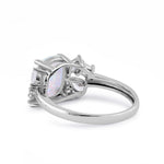 Sterling Silver White Lab-Opal CZ Ring