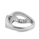 Sterling Silver White Lab Opal Greek Untwine Infinity Ring
