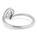 Sterling Silver Blue Lavender Lab Opal  Heart in Wave Ring