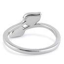 Sterling Silver Blue Lab Opal Double Leaf Wrap Ring