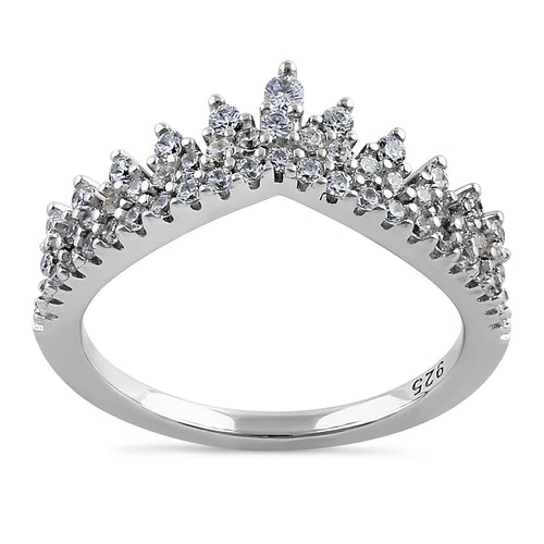 Sterling Silver CZ  Crown Ring