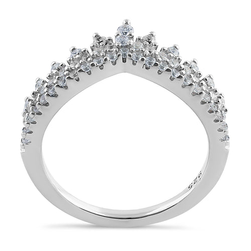 Sterling Silver CZ  Crown Ring