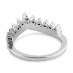 Sterling Silver CZ  Crown Ring