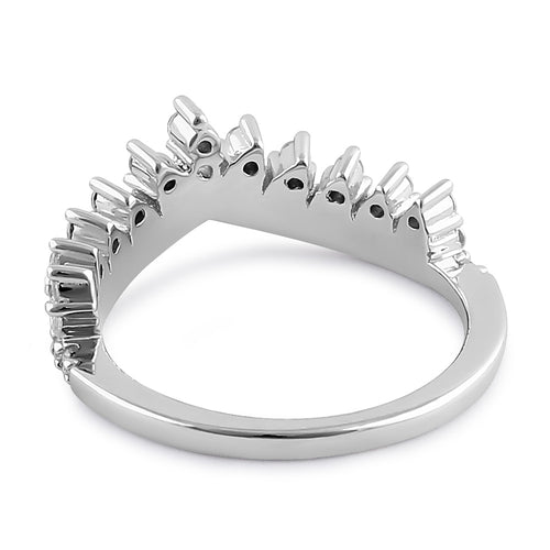 Sterling Silver CZ  Crown Ring