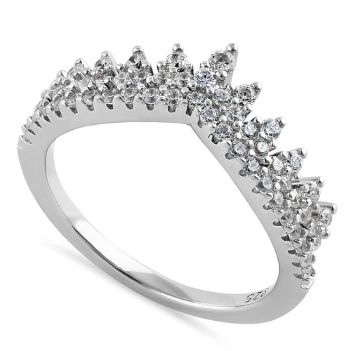 Sterling Silver CZ  Crown Ring