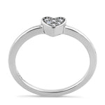 Sterling Silver Elegant Heart Cluster Clear CZ Ring