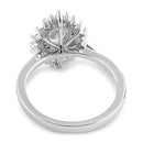 Sterling Silver Oval Halo CZ Engagement Ring