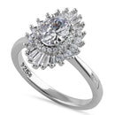 Sterling Silver Oval Halo CZ Engagement Ring