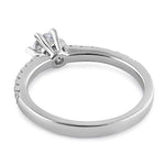 Sterling Silver Round CZ Engagement Ring