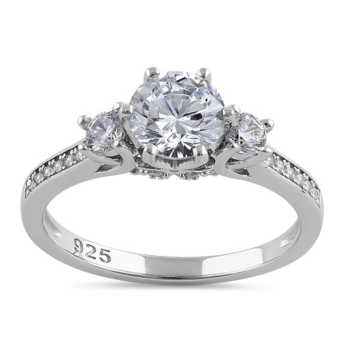 Sterling Silver 1.0 ct. CZ Engagement Ring
