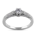 Sterling Silver Cathedral CZ Engagement Ring