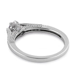 Sterling Silver Cathedral CZ Engagement Ring