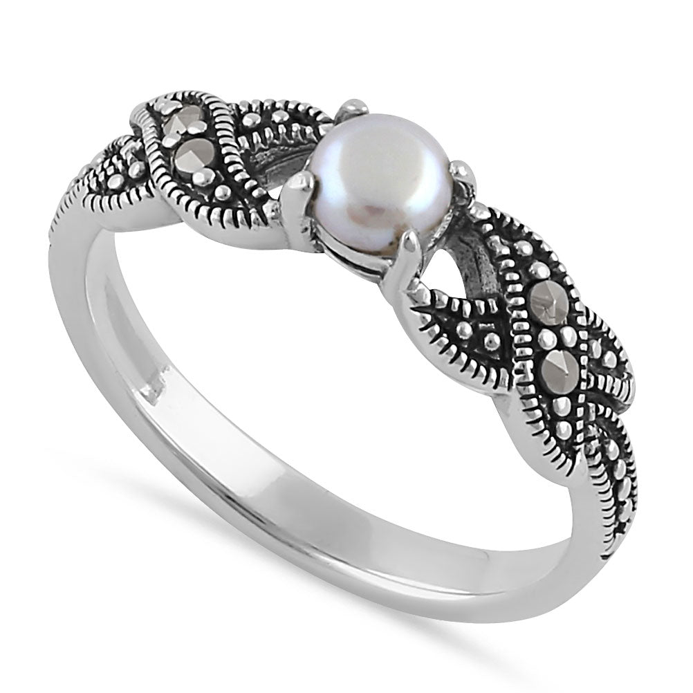 Oval Pearl & Marcasite Ring Oval Pearl & Marcasite Ring