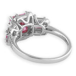 Sterling Silver Princess Cut Pink CZ Ring