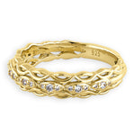 Sterling Silver Gold-Plated CZ Ring
