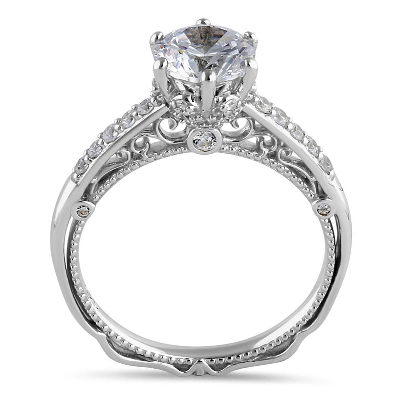 Sterling Silver Victorian Cathedral CZ Ring