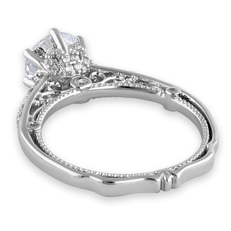 Sterling Silver Victorian Cathedral CZ Ring