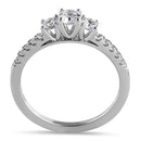 Sterling Silver 3 Stone CZ Ring