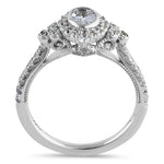 Sterling Silver Victorian Oval CZ Engagement Ring