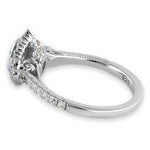 Sterling Silver Victorian Oval CZ Engagement Ring