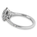 Sterling Silver Victorian Oval CZ Engagement Ring
