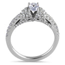Sterling Silver Victorian Oval CZ Engagement Ring