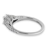 Sterling Silver Victorian Oval CZ Engagement Ring