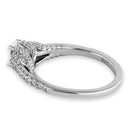 Sterling Silver Victorian Oval CZ Engagement Ring