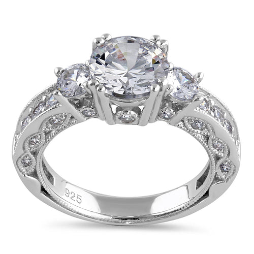 Sterling Silver 2.0 ct. CZ Engagement Ring
