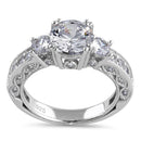 Sterling Silver 2.0 ct. CZ Engagement Ring