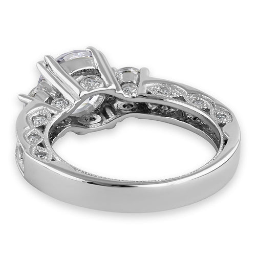 Sterling Silver 2.0 ct. CZ Engagement Ring