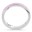 Sterling Silver Seamless Pink Lab Opal Ring