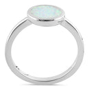 Sterling Silver Simple Round White Opal Ring