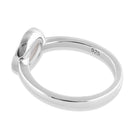 Sterling Silver Simple Round White Opal Ring