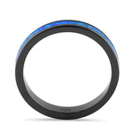 Sterling Silver Black Rhodium Plated Lab Opal Ring