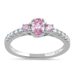 Sterling Silver Enchanted Oval Pink CZ Ring