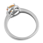 Sterling Silver Elegant Round Halo Champagne CZ Ring