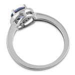 Sterling Silver Rainbow CZ Halo Ring