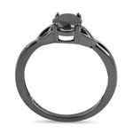 Sterling Silver Black Rhodium Black CZ Ring