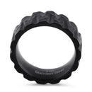 Stainless Steel Men's Black Tire Wedding Band