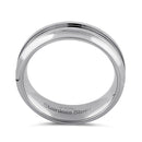 Stainless Steel Men's 7mm High and Brushed Polish Wedding Band