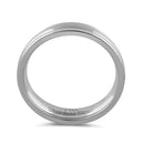 Stainless Steel Men's 5mm High and Brushed Polish Curved Wedding Band