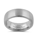 Stainless Steel Men's 7.5mm Zigzag Edges Brushed Wedding Band